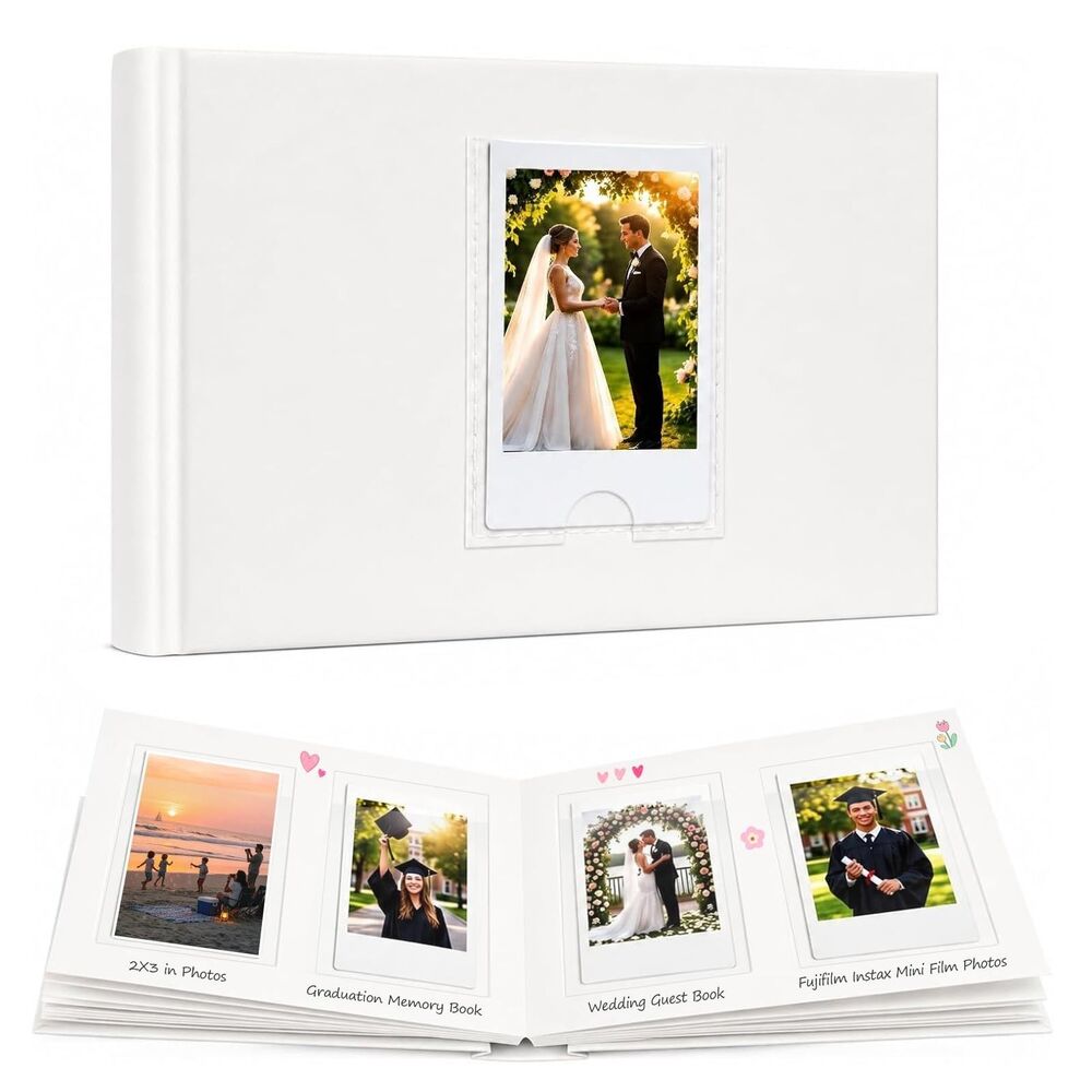 Ruibytree 64 Pockets Photo Album for Instax Mini, White